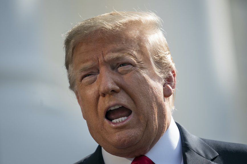President Trump speaks to reporters on Tuesday. (Photo credit: Getty Images).