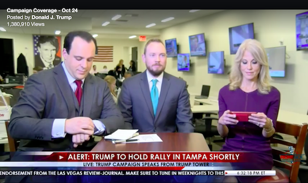 The first regular installment of Trump TV. (Screenshot via Facebook). 