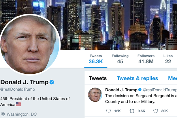 President Trump's Twitter account temporarily disappeared on Thursday.
