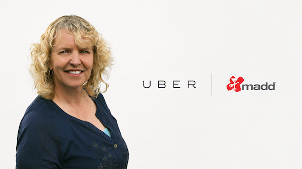 Uber driver and former paramedic Janet Weiser, featured in the company's holiday weekend PSAs