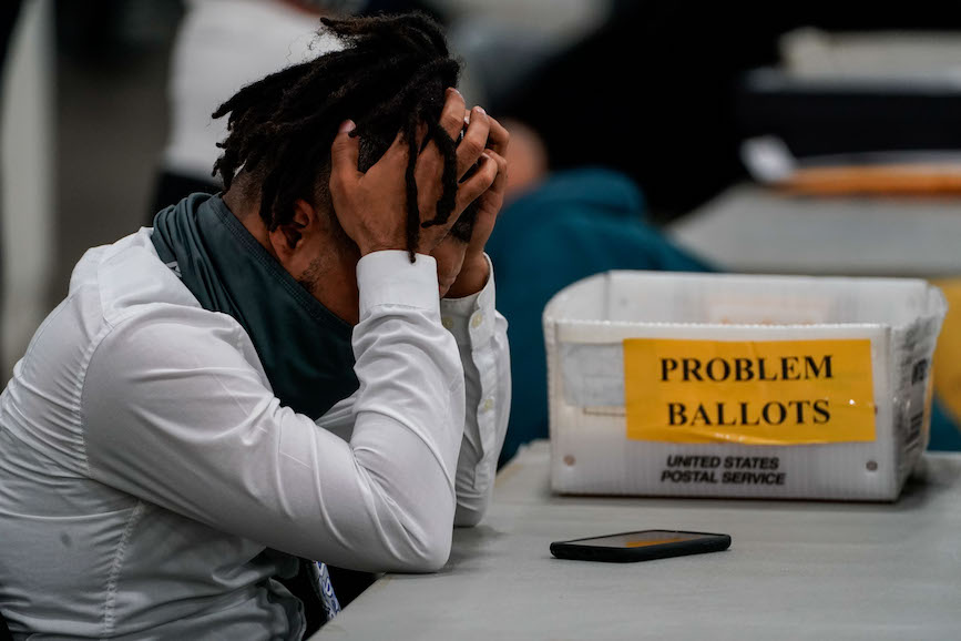 Ballot-counting in Michigan this week. (Photo credit: Getty Images).