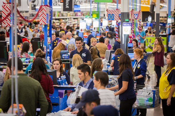 Customers at a Walmart Black Friday sale.