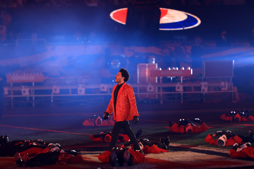 The Weeknd's performance at halftime helped Pepsi drive brand attention during the Super Bowl. (Photo credit: Getty Images). 
