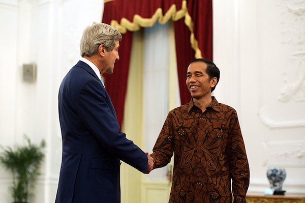 President Widodo meeting US Secretary of State John Kerry in Jakarta last year