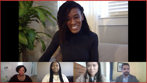 Clockwise from top: Metro Atlanta Chamber's Deisha Barnett; Havas Formulatin's Andy Checo; Action Button's Rebecca Chen; Taylor's Sade Ayodele; Warner Bros. Consumer Products' Shawn Smith