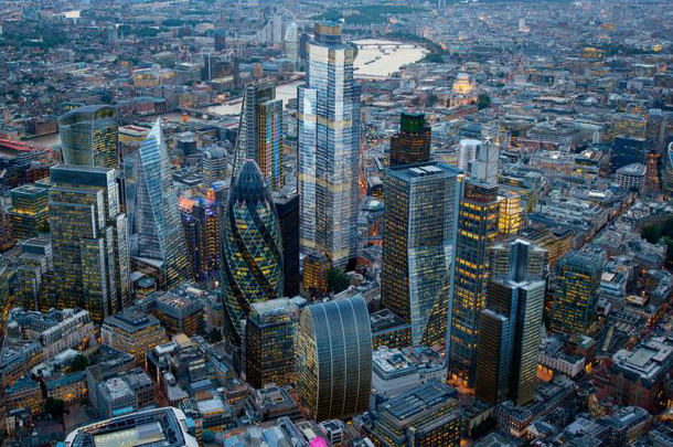 22 Bishopsgate, at the centre of the City of London's eastern cluster of tall buildings