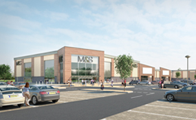 A visualisation of the retail park in Doncaster Road, Scunthorpe