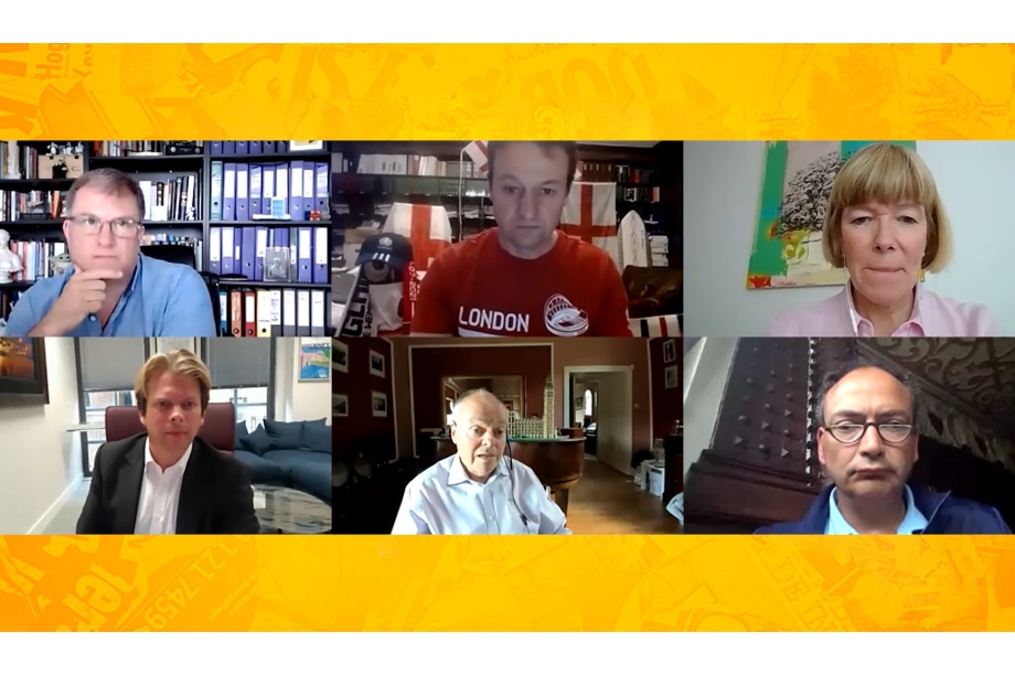 Betts (below centre) appearing on the HIGPNFY podcast.