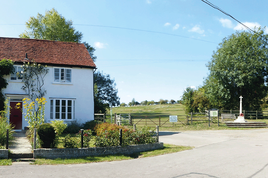 View of fields from Eastwick’s centre: the plan says retaining visual integration between the village and countryside is key