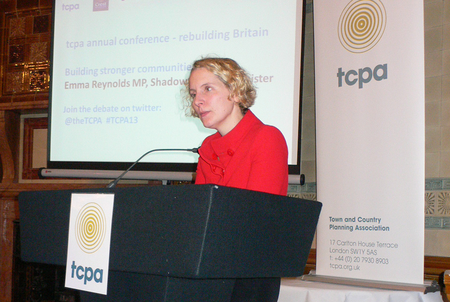 Shadow housing minister Emma Reynolds at the TCPA conference