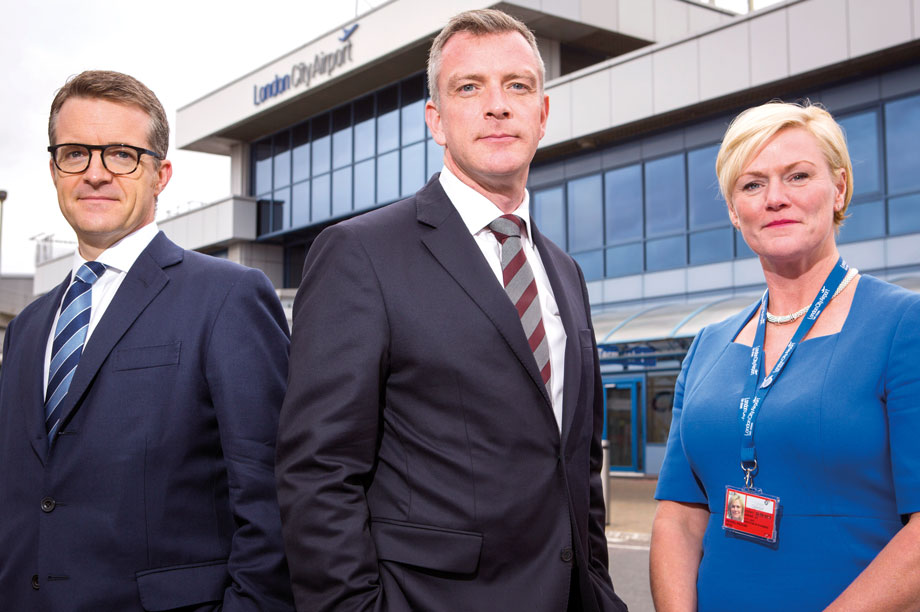 Airport expansion promoters: (left-to-right) Duncan Field, head of planning, Norton Rose Fulbright; Sean Bashforth, director, Quod; and Rachel Ness, director of infrastructure, strategy and planning, London City Airport