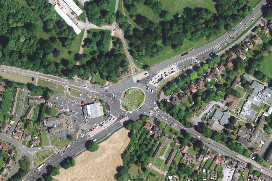 Aerial shot of part of the proposed scheme at Markeaton (Pic: Highways England)