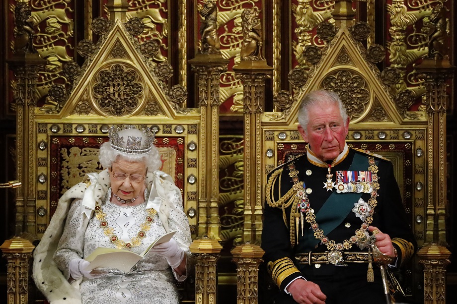 The Queen at the state opening of Parliament this morning. Pic: Getty Images