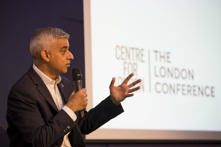 Sadiq Khan at the Centre for London conference 2018. Image: Centre for London