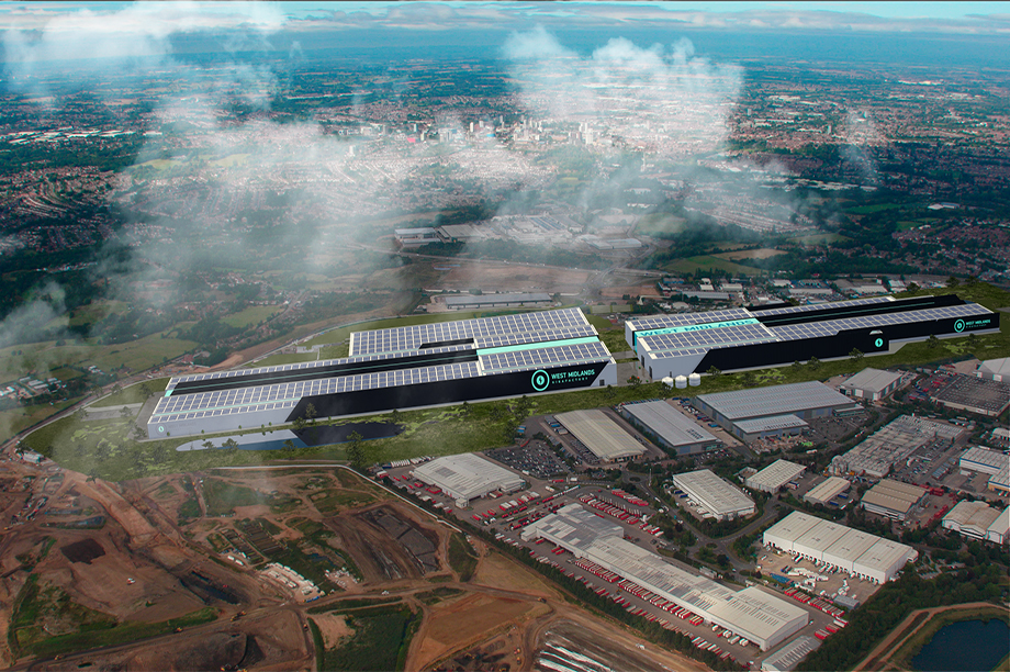 Artist's impression of the £2.5bn gigafactory at Coventry Airport (Credit: Coventry City Council)