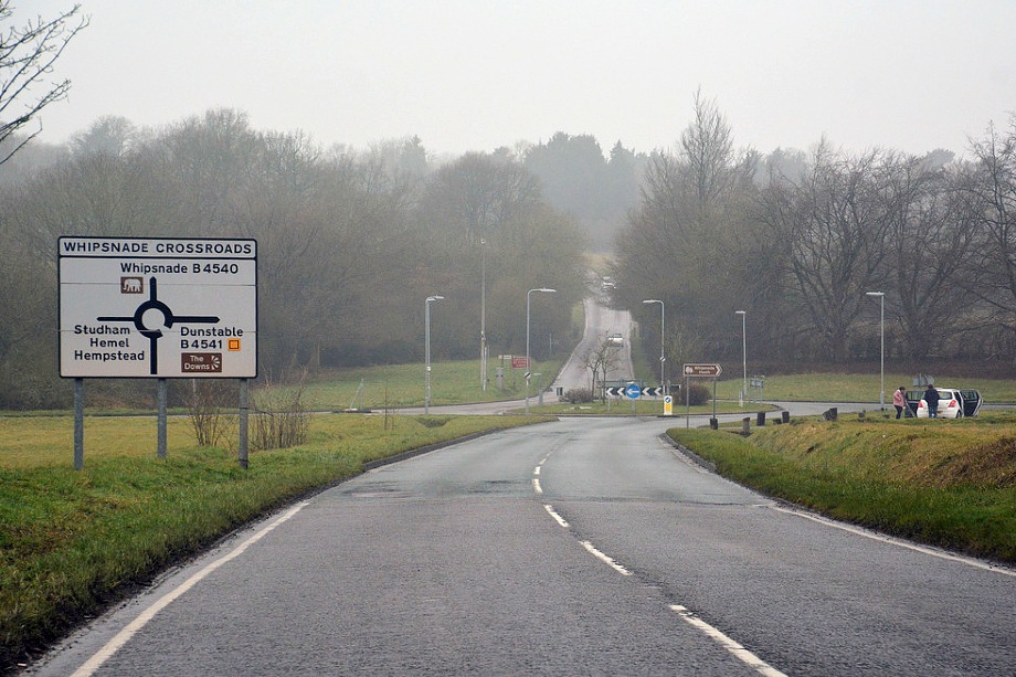 Whipsnade Crossroads in Bedfordshire: transport infrastructure in the Oxford-Cambridge corridor. Pic: Lewis Clarke (CC BY-SA 2.0)