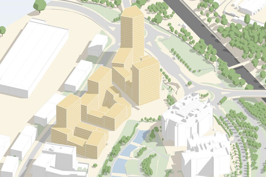 A visualisation of the finished First Central development 
