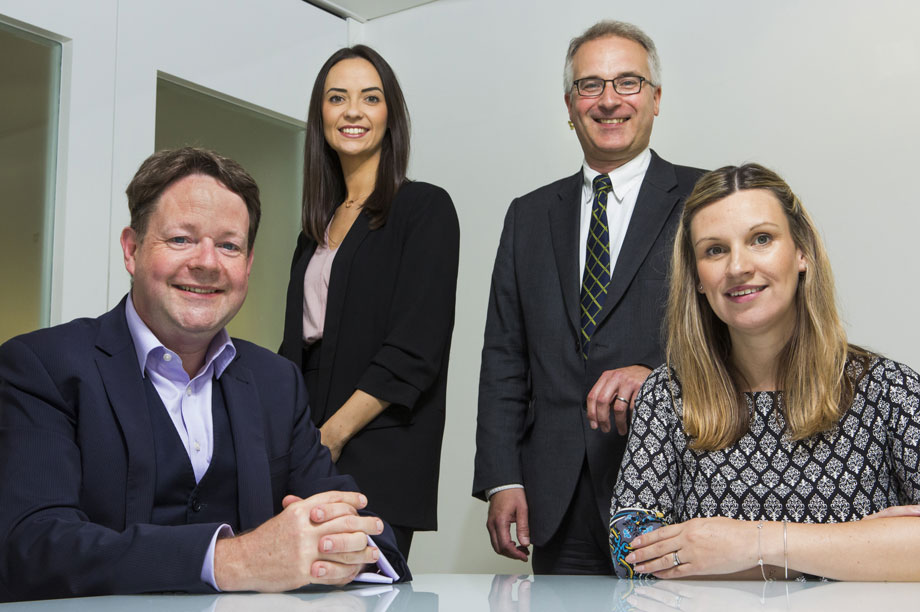 Minimised opposition to power line: (left to right) National Grid in-house lawyer Simon Best and Bircham Dyson Bell’s planning and infrastructure team solicitor Sinead Morrissey, senior associate Lee Tearly and partner Sarah Clark