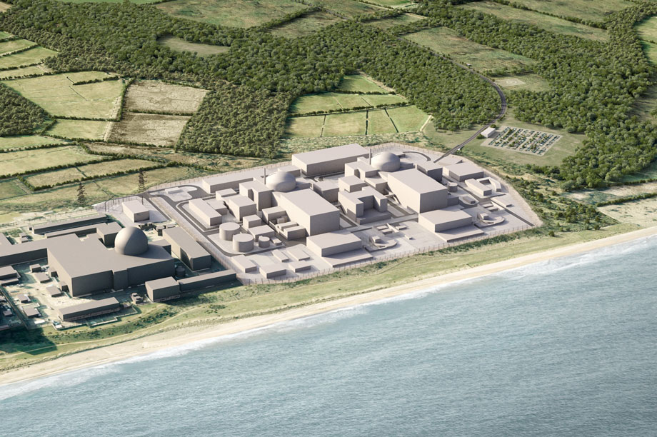 A visualisation of the proposed new Sizewell nuclear plant. Image: EDF
