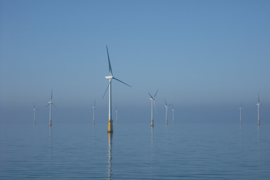 Wind turbines off the coast of Cumbria. Image: Flickr / TEIA