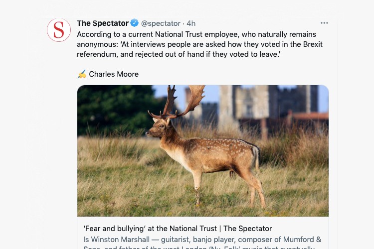 National Trust calls for a retraction from The Spectator over 'ludicrous'  claims | Third Sector