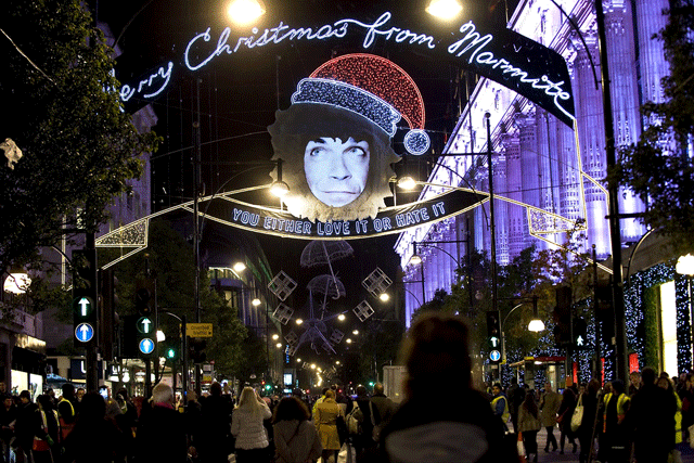 Marmite: offers vote on time to switch off the Oxford Street Christmas lights