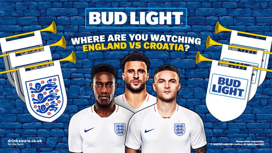 Bud Light: succeeded Carlsberg as main sponsor of the England men's football team last year