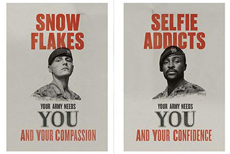 Army &lsquo;snowflake&rsquo; recruitment campaign mocked on Twitter | Campaign US