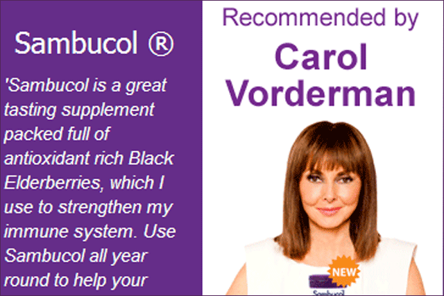Carol Vorderman: fronts latest Sambucol ad campaign