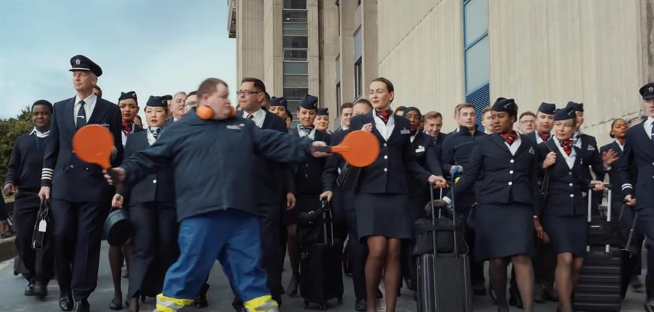BA: recent campaign by Ogilvy featured crew members with a spring in their step