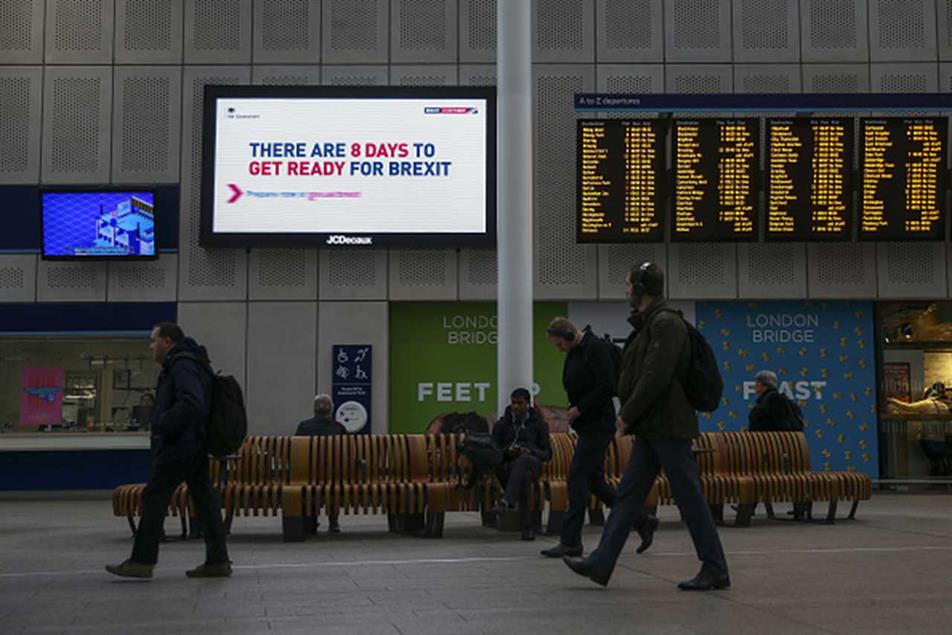 'Get ready for Brexit': ad at London Bridge station in October (Getty Images)
