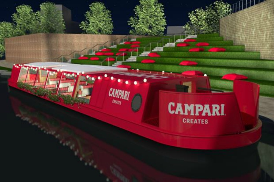 Campari's narrowboat: one of the latest activations in the capital