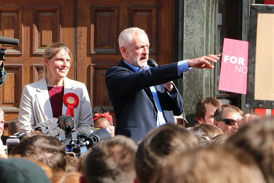 Jeremy Corbyn, right, the Labour party leader