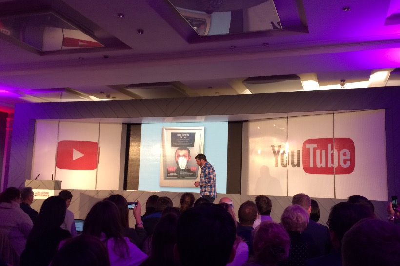 Dave Gorman: the comedian onstage at Advertising Week in a session on personalisation