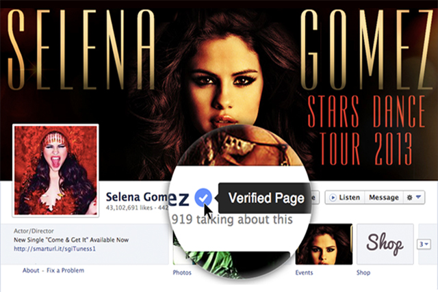 Facebook: launches verified pages to identify authentic brands