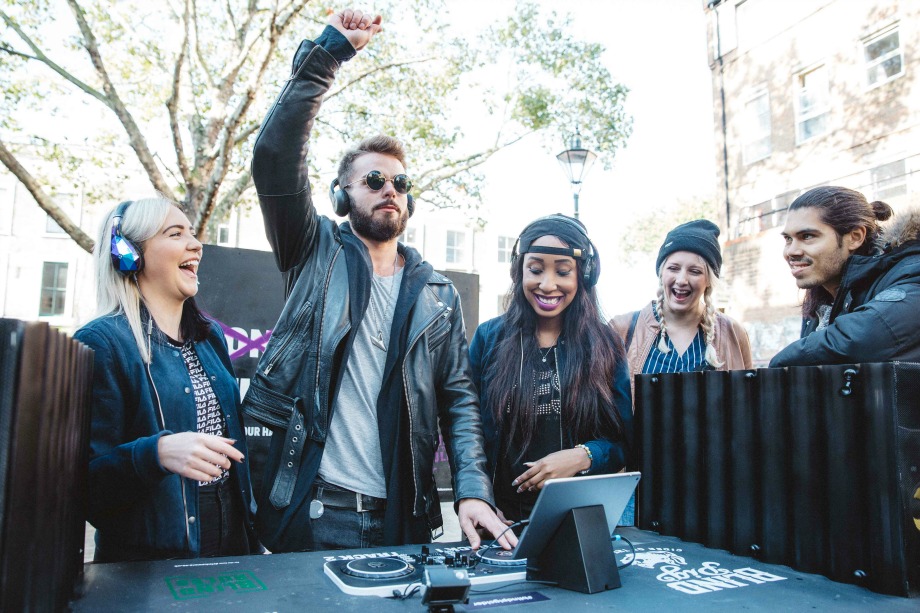 Public DJ decks pop-up on Portobello Road