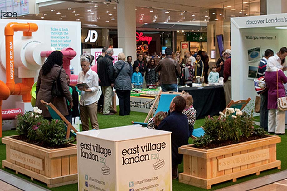 iD created a range of multi-sensory stands to drive interest in east village – the former olympic athlete’s village