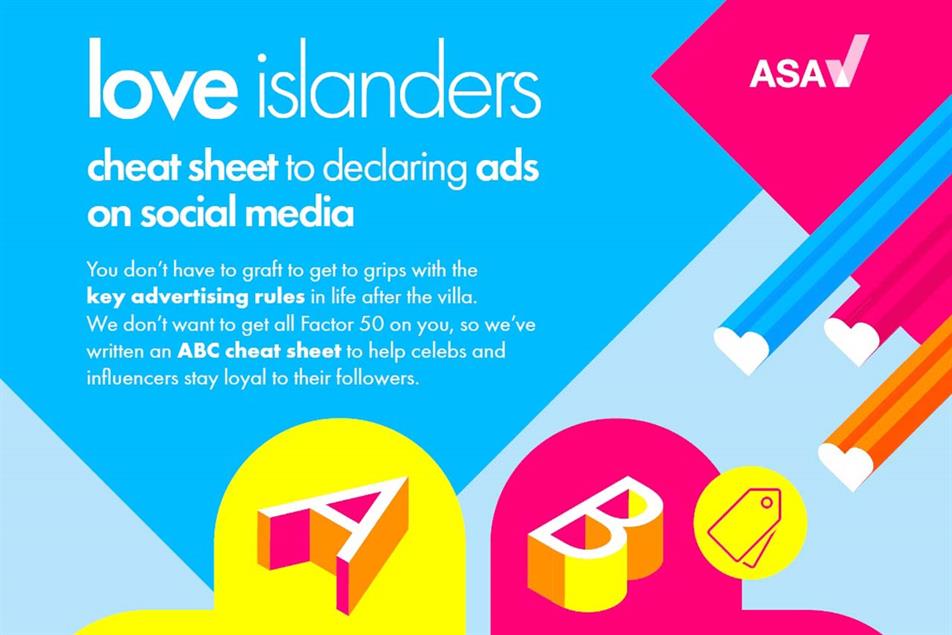 Love Island contestants: advertising guidelines