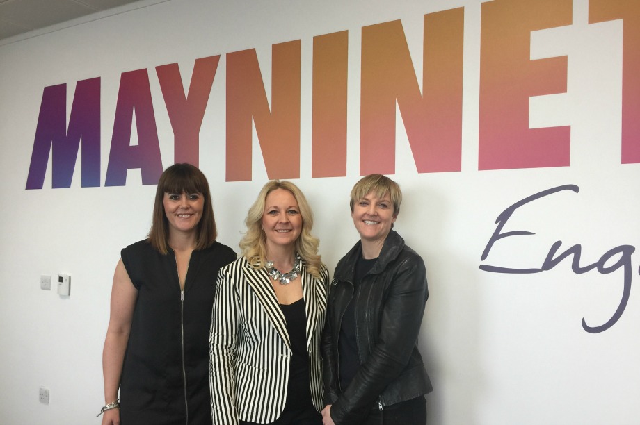 L-R: Lynsey Hulme, Alison Bowcott-McGrath and Katie Coombes of Maynineteen