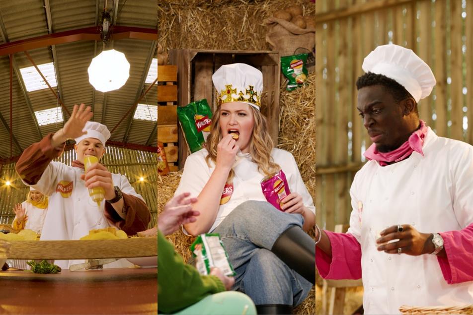 Collage of people on Walkers gameshow