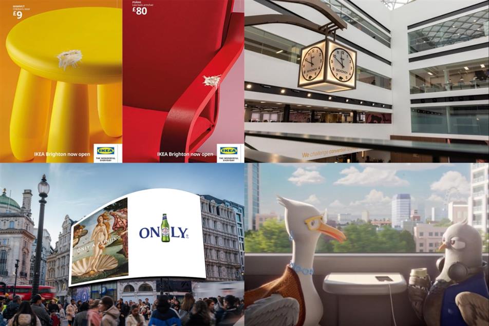 Clockwise from top left: Ikea, Sekonda, South Western Railway and Peroni Nastro Azzurro