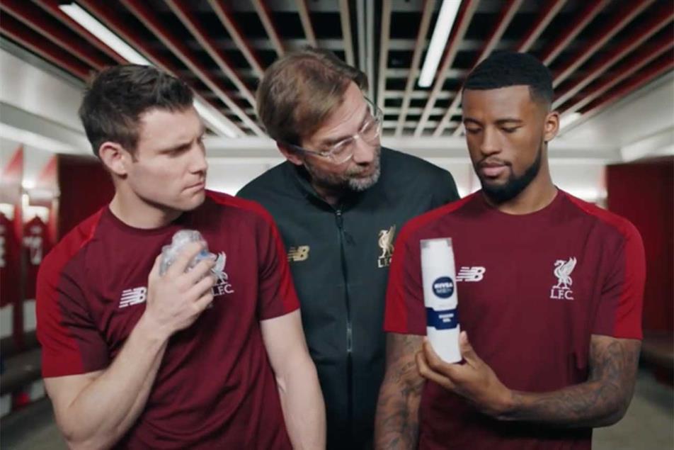 Nivea: ad for men's range starred Liverpool FC's manager and players