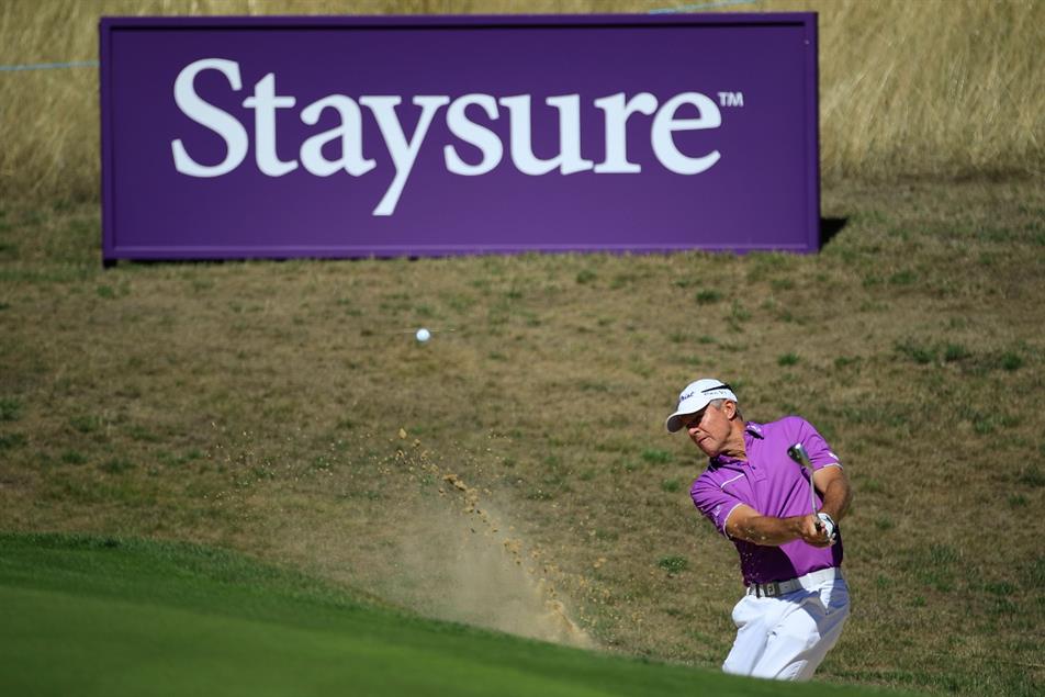 Staysure branding on a golf course.