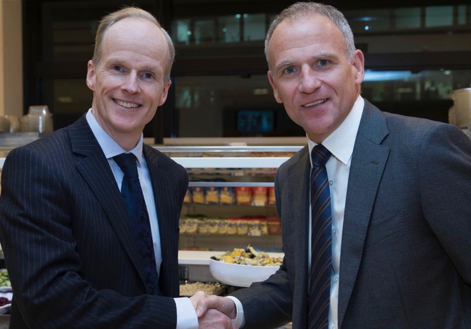 Booker CEO Charles Wilson (left) and Tesco CEO Dave Lewis (right)