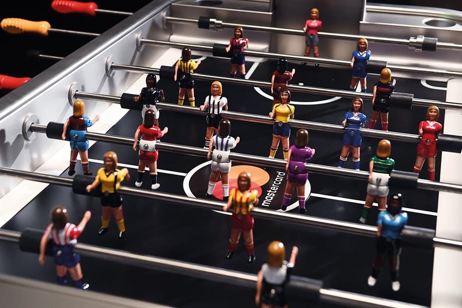 Mastercard: activity includes a table-football tournament using a bespoke table