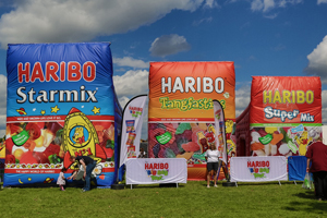 The larger than life Haribo bags are thirty times bigger than standard packs