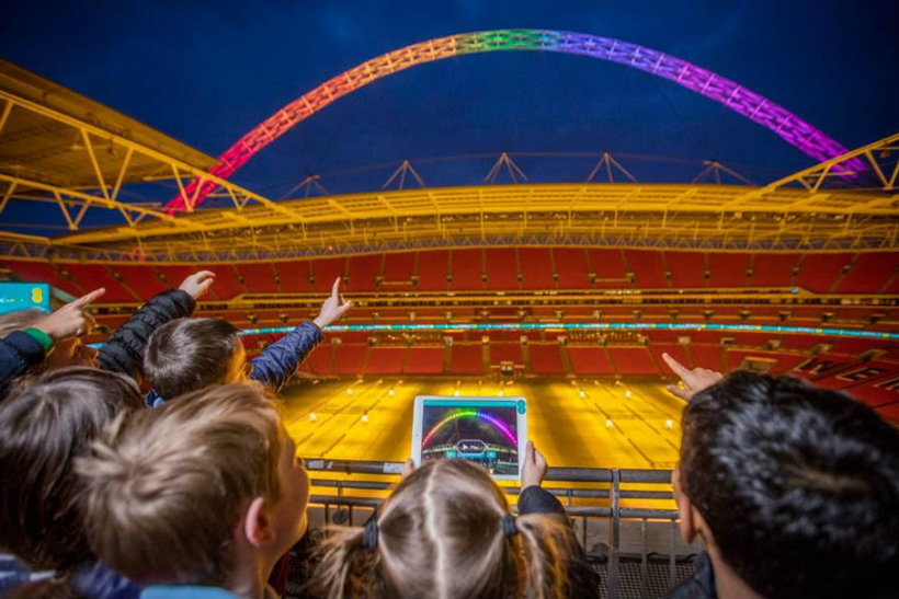 EE: children are being invited to create a light show for the Wembley Arch