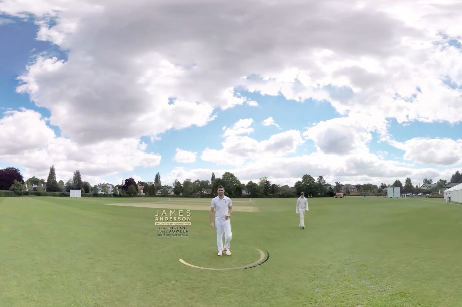 A screen shot of the VR experience featuring James Anderson