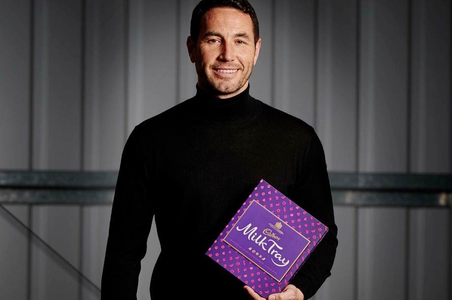 Milk shop tray man