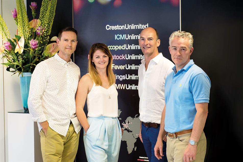 (Left to right) Chris Pearce, joint chief executive, TMW Unlimited; Natalie Price, creative production assistant, TMW Unlimited;  Tim Bonnet, chairman, Creston Communications and Insight; and Barrie Brien, group chief executive, Creston